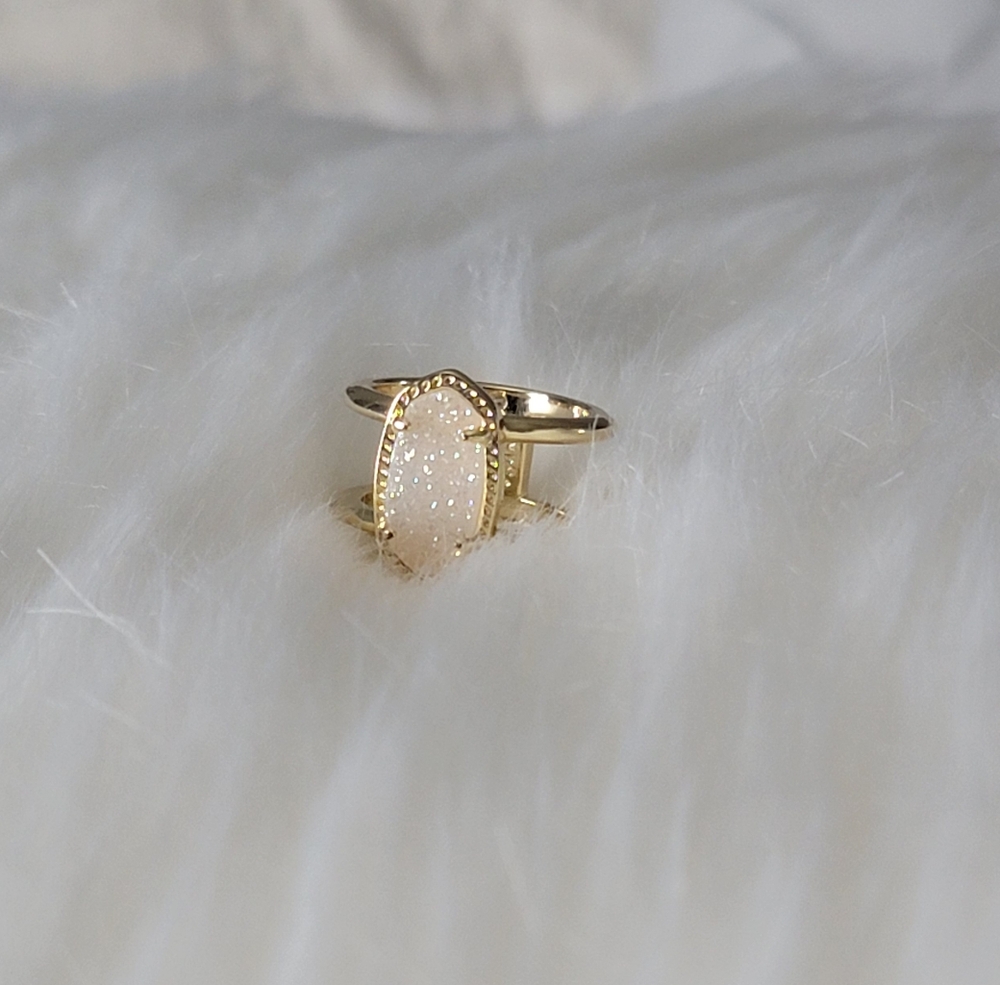 EUC! KS Elyse Gold Drusy Ring - Picture 7 of 7